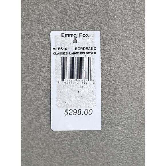 Emma Fox Classic Large Foldover Leather Bag Bordeaux ML8614 —READ— - Picture 9 of 16